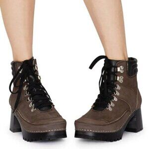 Swedish‎ Hasbeens Boots, Trail Clog Boots, Brown Size 37EU
